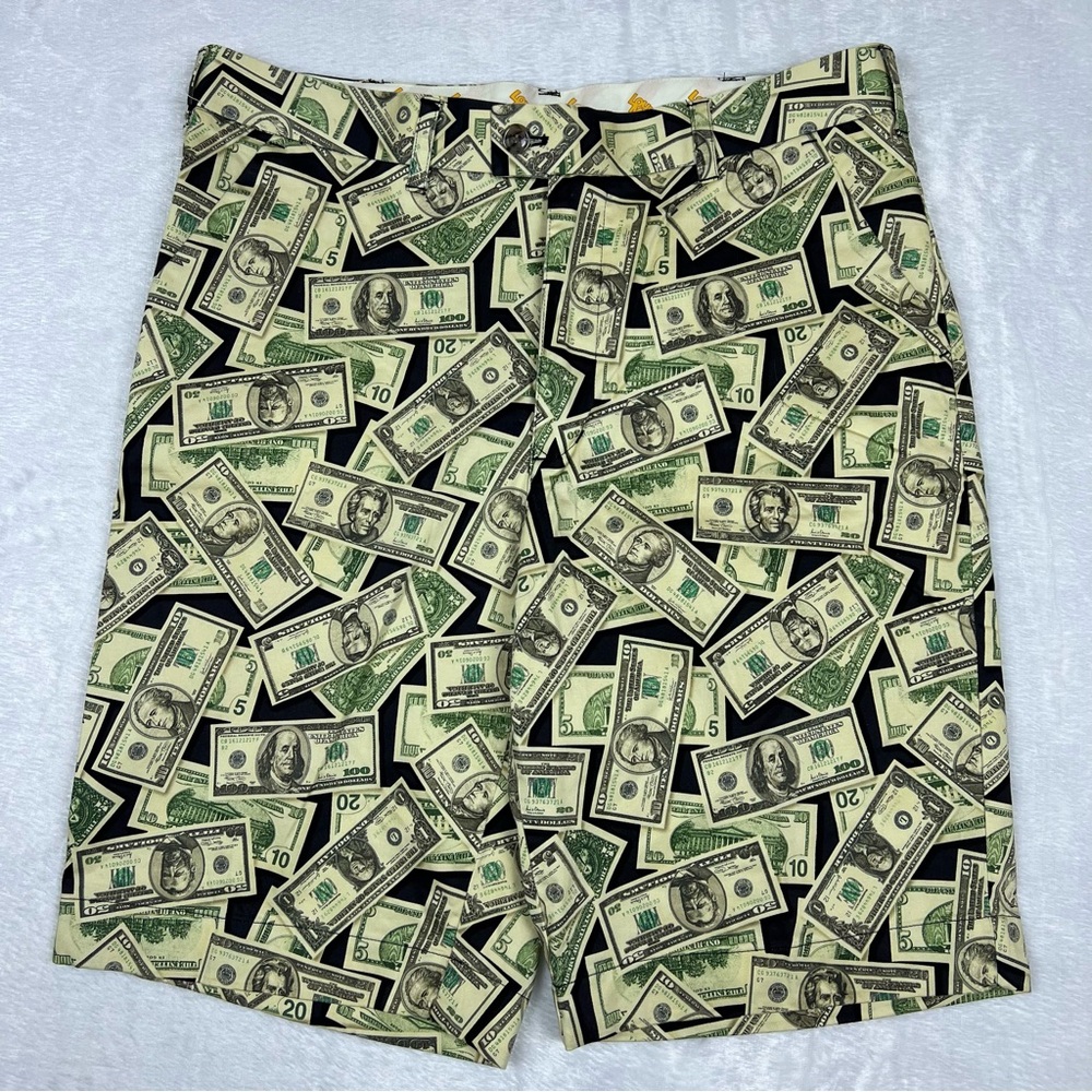 Loudmouth Dollar Bill Golf Shorts 36